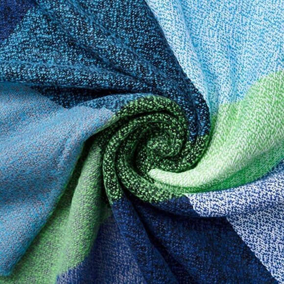 LONG Plaid Blanket Chunky Oversized Winter/Fall Warm Scarf Wrap Shawl NWT - Picture 3 of 6